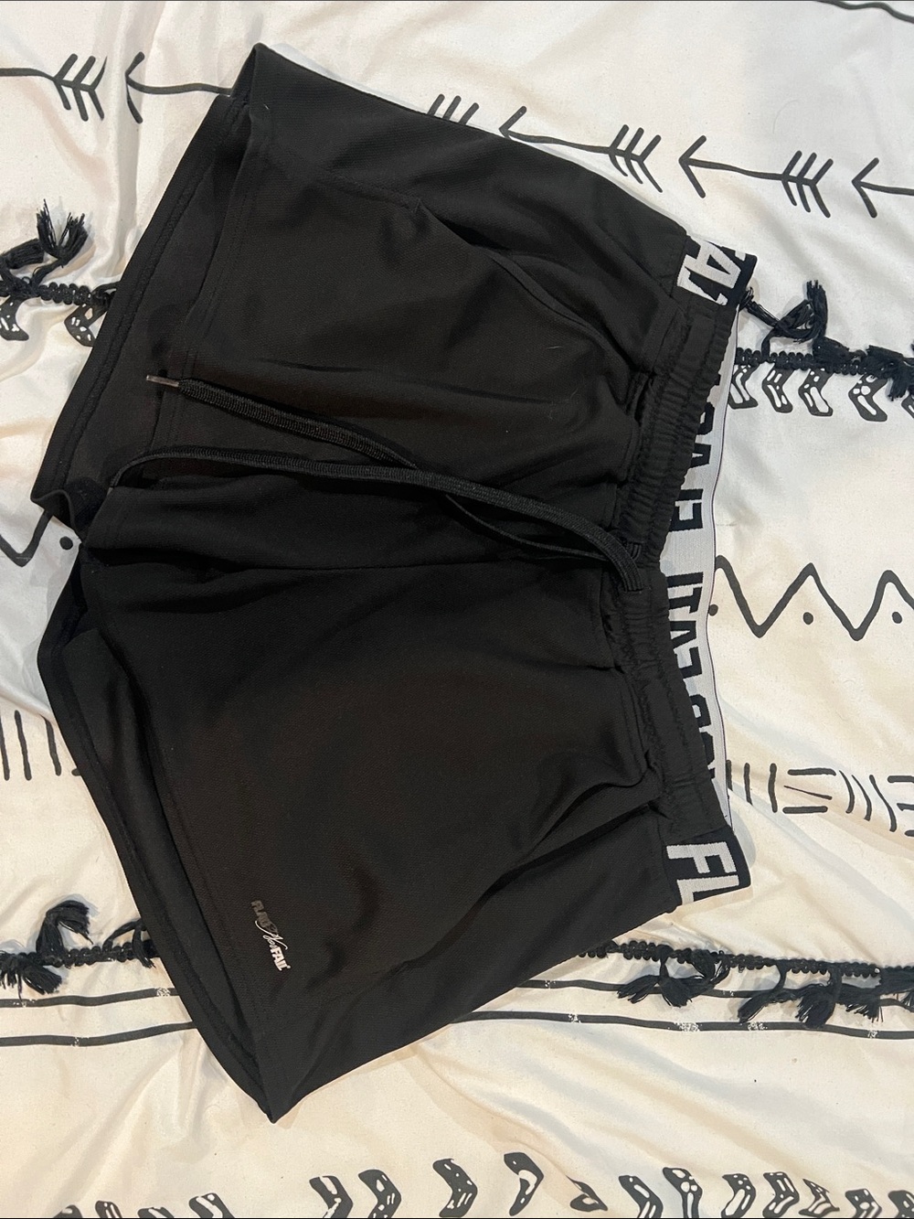 Flag Nor Fail Black Women's Athletic Shorts with Branded Waistband